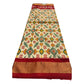 Traditional Pochampally Ikat Silk Saree – Multicolor with Red-Gold Border