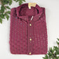 Men’s Designer Net Embroidered Kurta – Maroon Wine with Mirror Work