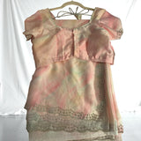 Pastel Tie-Dye Tissue Silk Saree with Readymade Blouse & Hand Embellished Border