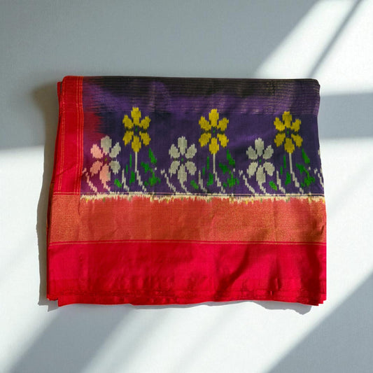 Tissue Silk Saree – Lavender with Bird Motif Embroidery