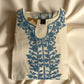 Women’s Off-White Chikankari Style Kurti with Blue Threadwork