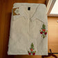 Women’s Off-White Collar Kurti – Mirror and Floral Hand Embroidery